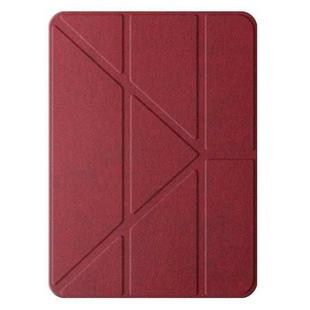 For iPad Air 11 2024 / Air 2022 10.9 Mutural Multi-fold Smart Leather Tablet Case(Red)