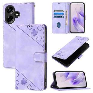 For Infinix Hot 30 4G Skin Feel Embossed Leather Phone Case(Light Purple)