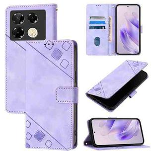 For Infinix Note 40 Pro 4G Skin Feel Embossed Leather Phone Case(Light Purple)
