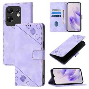 For Infinix Zero 30 4G Skin Feel Embossed Leather Phone Case(Light Purple)