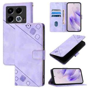 For Infinix Note 40 5G Skin Feel Embossed Leather Phone Case(Light Purple)