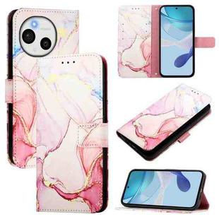 For Sharp Aquos Sense9 PT003 Marble Pattern Flip Leather Phone Case(Rose Gold)