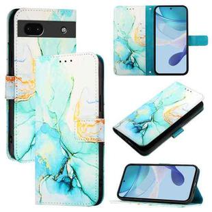 For Google Pixel 6a PT003 Marble Pattern Flip Leather Phone Case(Green)