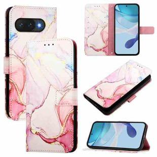 For Google Pixel 9a PT003 Marble Pattern Flip Leather Phone Case(Rose Gold)