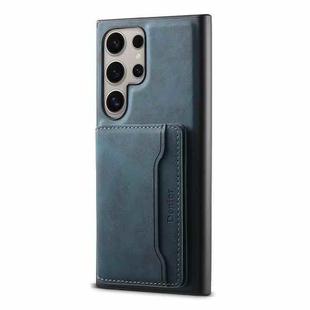 For Samsung Galaxy S23 Ultra 5G Denior D13 Retro Texture Leather MagSafe Card Bag Phone Case(Blue)
