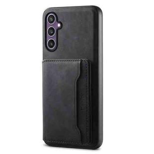 For Samsung Galaxy S23 FE 5G Denior D13 Retro Texture Leather MagSafe Card Bag Phone Case(Black)