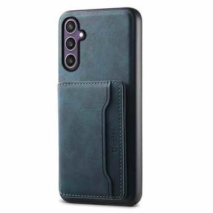For Samsung Galaxy S23 FE 5G Denior D13 Retro Texture Leather MagSafe Card Bag Phone Case(Blue)