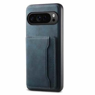 For Google Pixel 9 Pro Denior D13 Retro Texture Leather MagSafe Card Bag Phone Case(Blue)