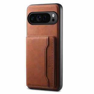 For Google Pixel 9 Pro Denior D13 Retro Texture Leather MagSafe Card Bag Phone Case(Brown)