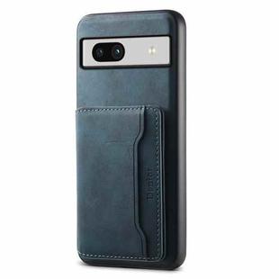 For Google Pixel 7a Denior D13 Retro Texture Leather MagSafe Card Bag Phone Case(Blue)