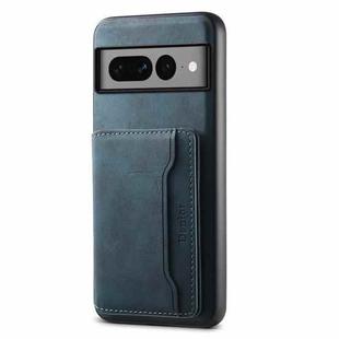 For Google Pixel 7 Pro 5G Denior D13 Retro Texture Leather MagSafe Card Bag Phone Case(Blue)