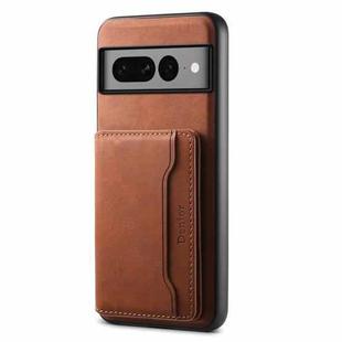 For Google Pixel 7 Pro 5G Denior D13 Retro Texture Leather MagSafe Card Bag Phone Case(Brown)