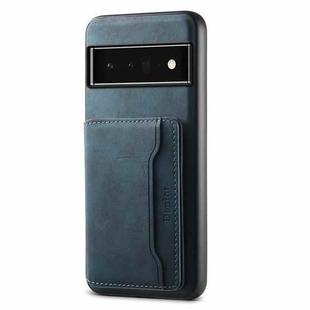 For Google Pixel 6 Pro Denior D13 Retro Texture Leather MagSafe Card Bag Phone Case(Blue)
