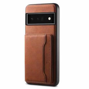 For Google Pixel 6 Pro Denior D13 Retro Texture Leather MagSafe Card Bag Phone Case(Brown)