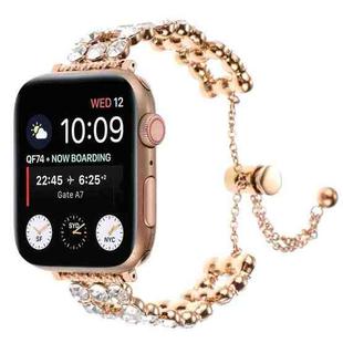 For Apple Watch Series 2 38mm Rhinestone Metal Bracelet Watch Band(Rose Gold)