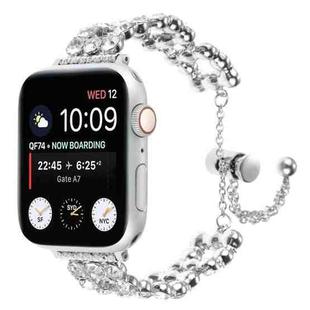 For Apple Watch Series 2 38mm Rhinestone Metal Bracelet Watch Band(Silver)