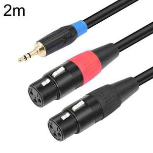 TC195BUXK107RE 3.5mm Male to Dual XLR 3pin Female Audio Cable, Length:2m(Black)