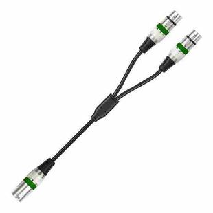 2055YMFF-05 XLR 3pin Male to Dual Female Audio Cable, Length: 50cm(Black+Green)