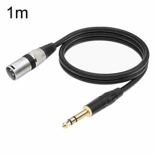 TC145BK55 6.35mm 1/4 TRS Male to XLR 3pin Male Microphone Cable, Length:1m(Black)