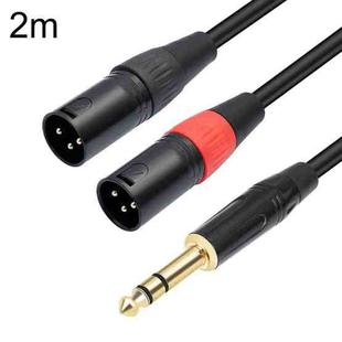 TC145YXK108RE-10 6.35mm 1/4 TRS Male to Dual XLR Male Audio Cable, Length:2m(Black)