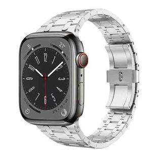 For Apple Watch Series 9 45mm PG94 Dual-link Modified Stainless Steel Watch Band(Silver)