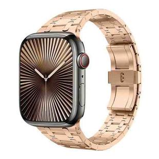 For Apple Watch Series 10 46mm PG94 Dual-link Modified Stainless Steel Watch Band(Rose Gold)