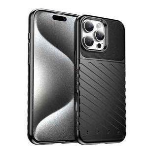 For iPhone 16 Pro Max Thunderbolt Shockproof Soft TPU Phone Case(Black)