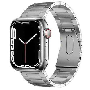 For Apple Watch SE 2023 44mm PG63 Three-Bead Protrusion Titanium Metal Watch Band(Silver)