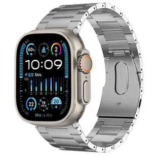 For Apple Watch Ultra 2 49mm PG63 Three-Bead Protrusion Titanium Metal Watch Band(Silver)