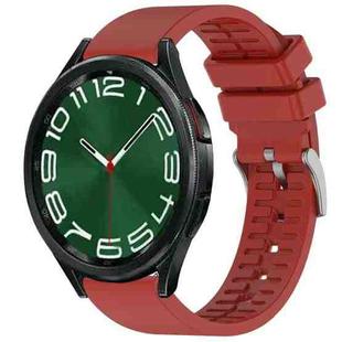 20mm Fluororubber Watch Band Wristband(Red)