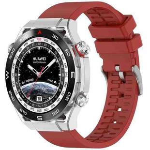 22mm Fluororubber Watch Band Wristband(Red)
