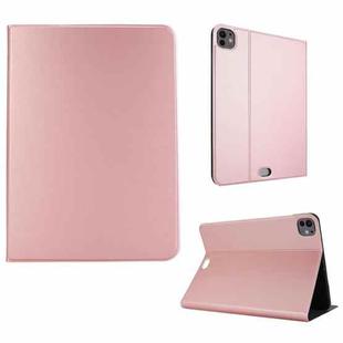 For iPad Pro 13 2024 Stretch Voltage Plain Leather Smart Tablet Case(Rose Gold)