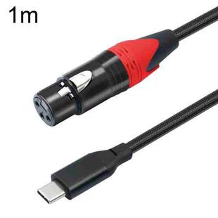 TY03RE Type-C Male to XLR Female Audio Cable for Dynamic Microphone, Length:1m(Black)