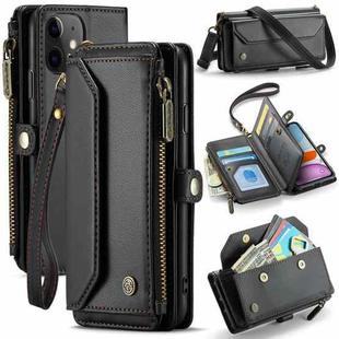 For iPhone 11 CaseMe C36 Card Slots Zipper Wallet RFID Anti-theft Leather Phone Case(Black)