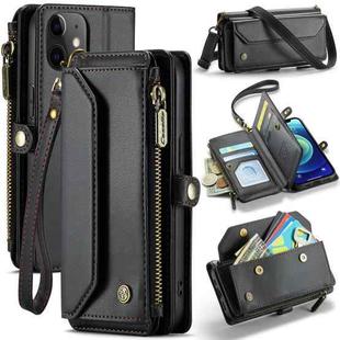 For iPhone 12 CaseMe C36 Card Slots Zipper Wallet RFID Anti-theft Leather Phone Case(Black)