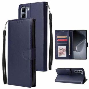 For Infinix Hot 50 5G Multifunctional Horizontal Flip Leather Phone Case with Three Card Slot(Navy Blue)