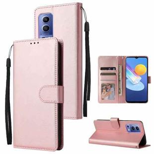 For vivo Y72 5G 3-Card Slots Multifunctional Leather Phone Case(Rose Gold)