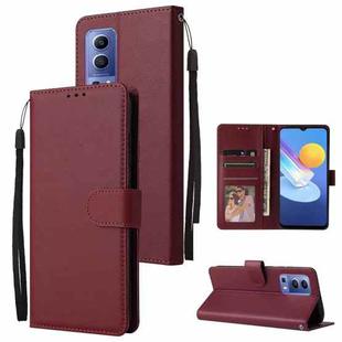 For vivo Y72 5G 3-Card Slots Multifunctional Leather Phone Case(Wine Red)