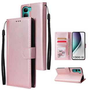 For vivo Y300 5G Global / V40 Lite 3-Card Slots Multifunctional Leather Phone Case(Rose Gold)