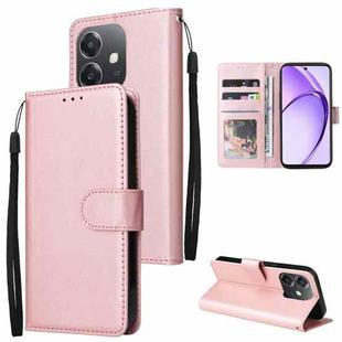 For OPPO A3 4G / 5G Global 3-Card Slots Multifunctional Leather Phone Case(Rose Gold)