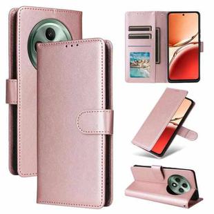 For OPPO Reno12 F 4G / 5G 3-Card Slots Multifunctional Leather Phone Case(Rose Gold)