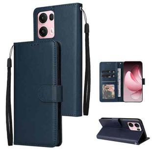 For OPPO Reno13 Pro 5G Global 3-Card Slots Multifunctional Leather Phone Case(Navy Blue)