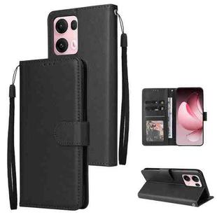 For OPPO Reno13 Pro 5G Global 3-Card Slots Multifunctional Leather Phone Case(Black)