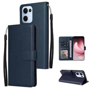 For OPPO Reno13 5G Global 3-Card Slots Multifunctional Leather Phone Case(Navy Blue)