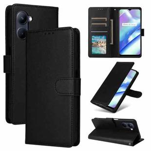 For Realme C33 Multifunctional Horizontal Flip Leather Phone Case with Three Card Slot(Black)