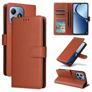 For Realme C63 4G 3-Card Slots Multifunctional Leather Phone Case(Brown)