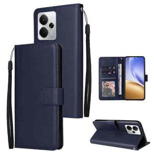 For Realme 14 5G 3-Card Slots Multifunctional Leather Phone Case(Navy Blue)