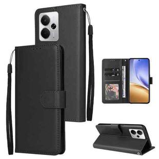 For Realme 14 5G 3-Card Slots Multifunctional Leather Phone Case(Black)
