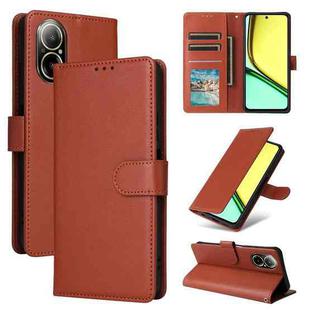 For Realme 12 Lite 4G 3-Card Slots Multifunctional Leather Phone Case(Brown)