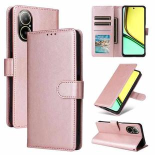 For Realme 12 Lite 4G 3-Card Slots Multifunctional Leather Phone Case(Rose Gold)